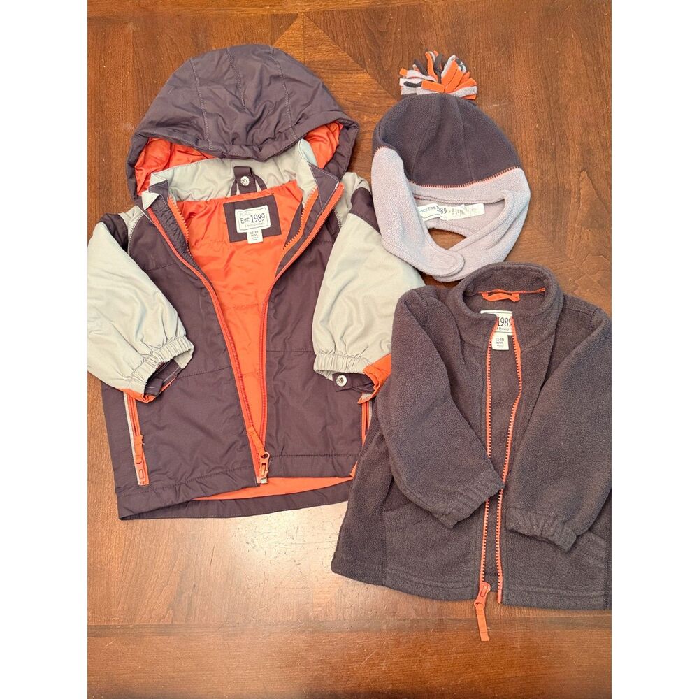Carter's 3-in-1 Winter Jacket System with Matching Fleece Hat, 12-18 Months